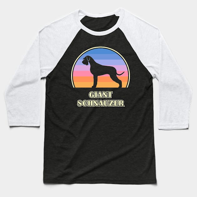 Giant Schnauzer Vintage Sunset Dog Baseball T-Shirt by millersye